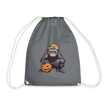 Gorille Halloween Bande dessinée drôle - Sac de sport léger - gris - Devant