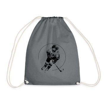 Hockey Spielerin Team - Turnbeutel - Grau - Vorne