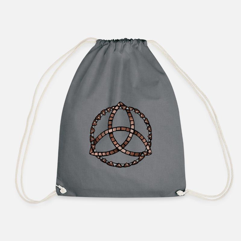Celtic knots - Drawstring Bag - grey