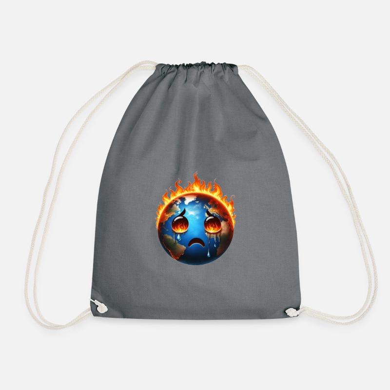 Burning sad earth - Drawstring Bag - grey