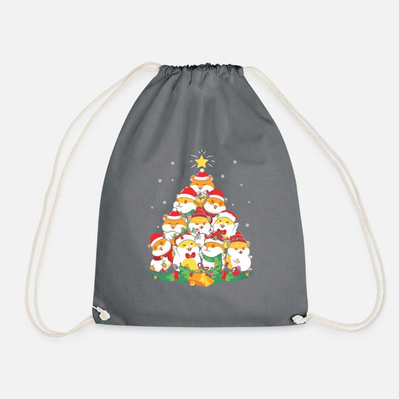 Weihnachten Weihnachtsmann Geschenke - Turnbeutel - Grau