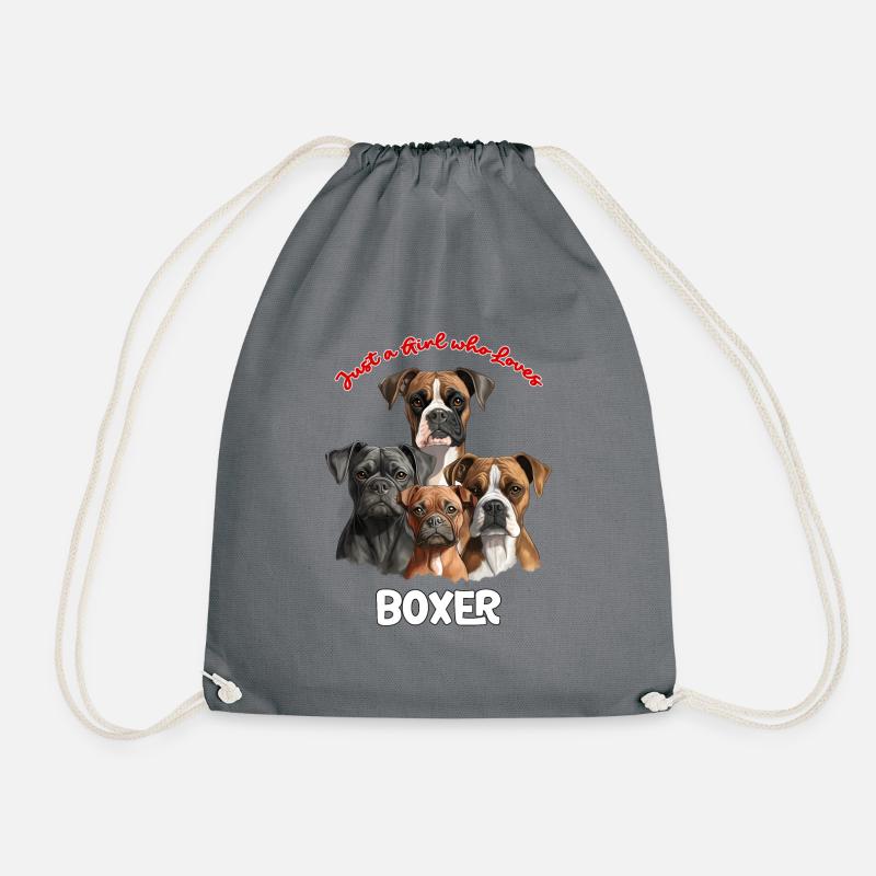 Nur ein Mädchen das Boxer liebt - Turnbeutel - Grau