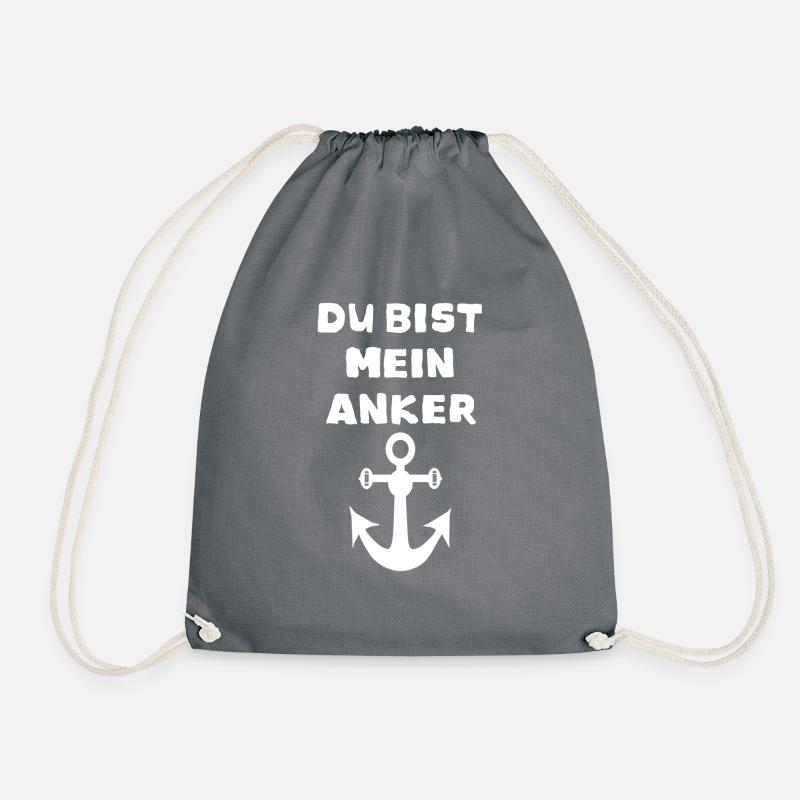 Du bist mein Anker - Turnbeutel - Grau