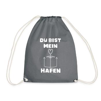 Du bist mein Hafen - Turnbeutel - Grau - Vorne