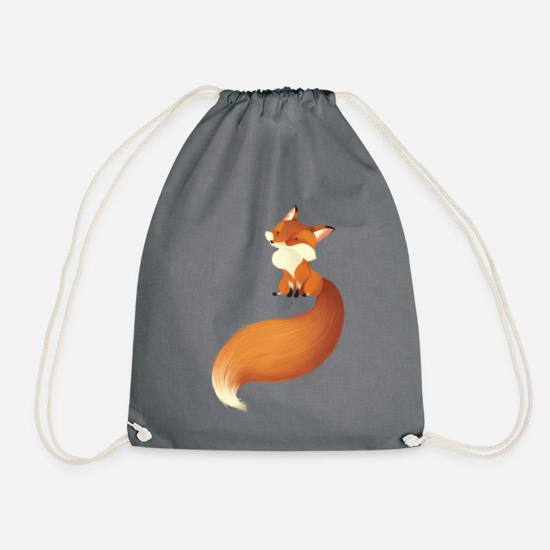 fox - Drawstring Bag - grey