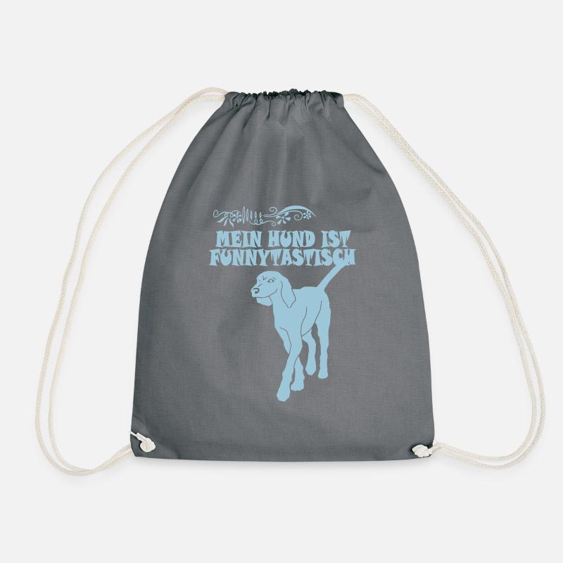 bracke dog - Drawstring Bag - grey
