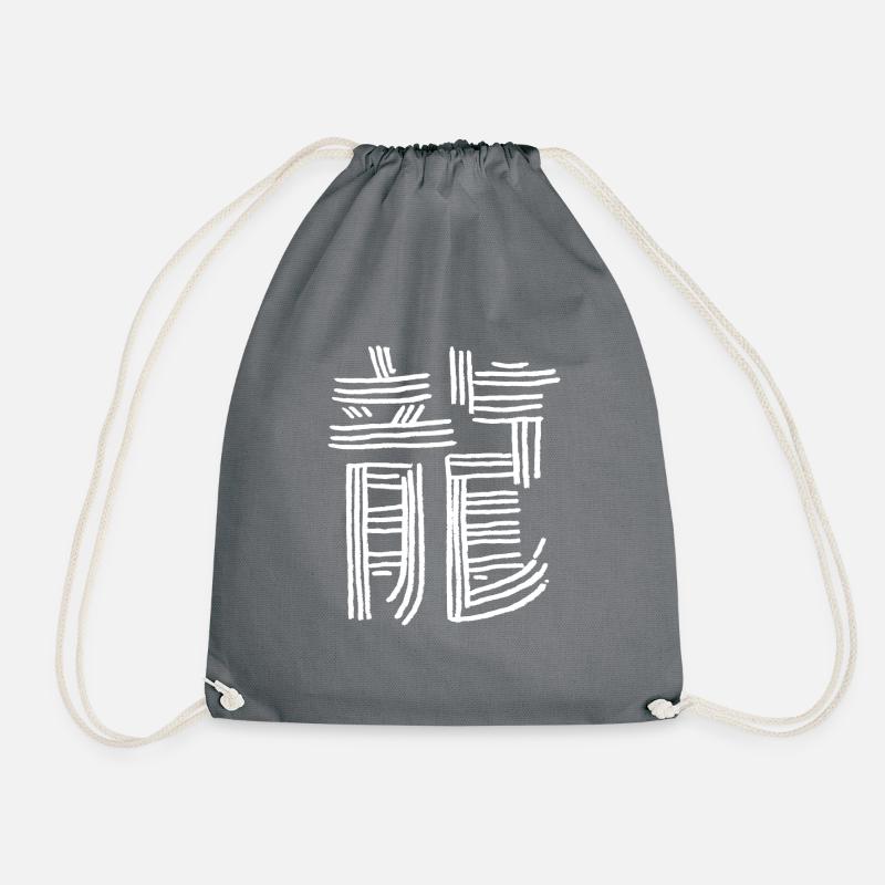 Drache Chinesisch - Turnbeutel - Grau