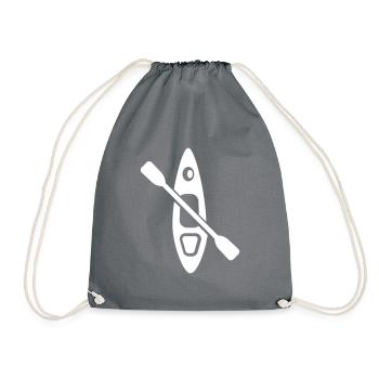 Canoe icon - Drawstring Bag - grey - Front