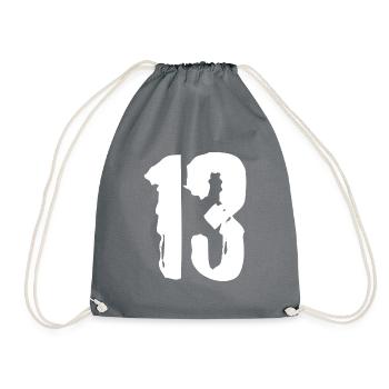 13 Zahl Trikot - Turnbeutel - Grau - Vorne