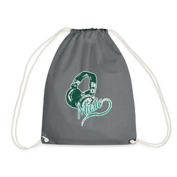 DJ - Drawstring Bag - grey - Front