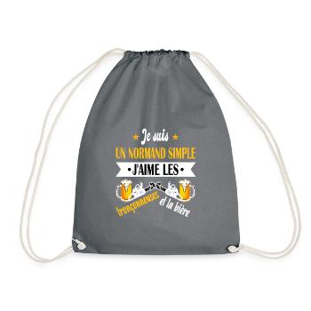 Normand bûcheron amateur bois tronçonneuse bière - Sac de sport léger - gris - Devant
