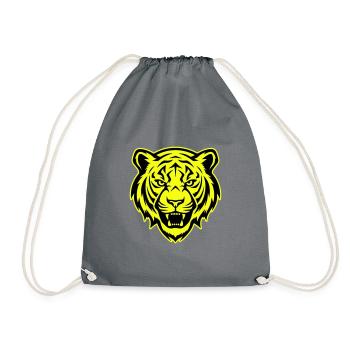 Tiger Kopf Porträt Symbol - Turnbeutel - Grau - Vorne