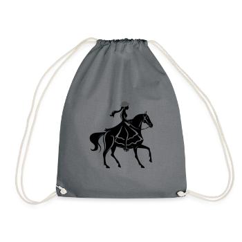Balade à cheval pour fille - Sac de sport léger - gris - Devant