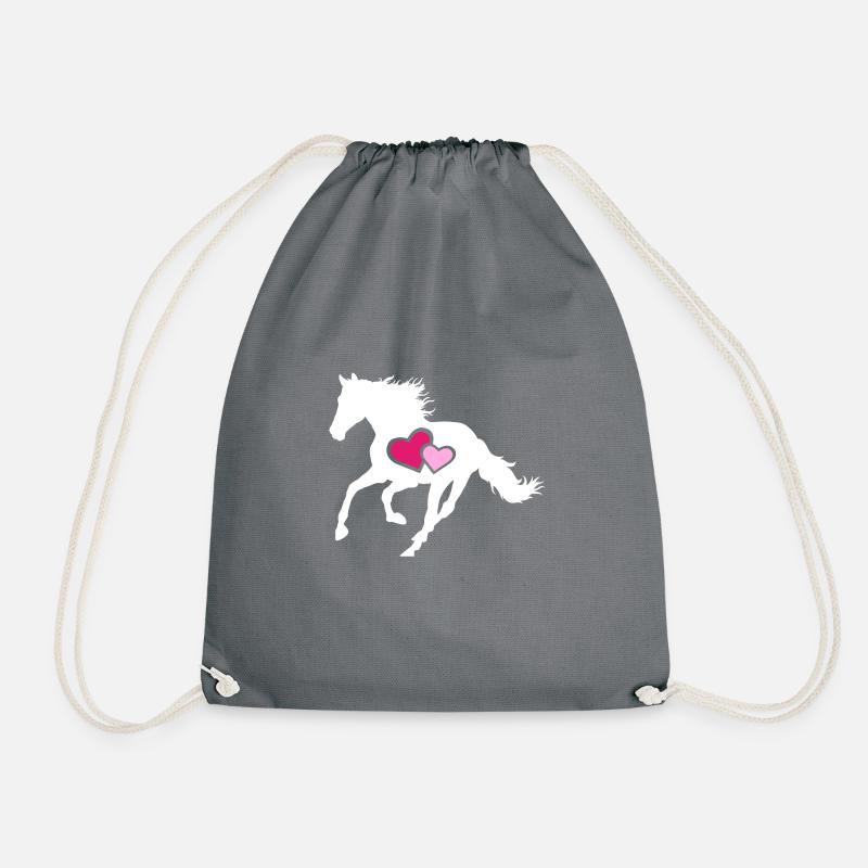 Pferde Pferd reiten - Turnbeutel - Grau