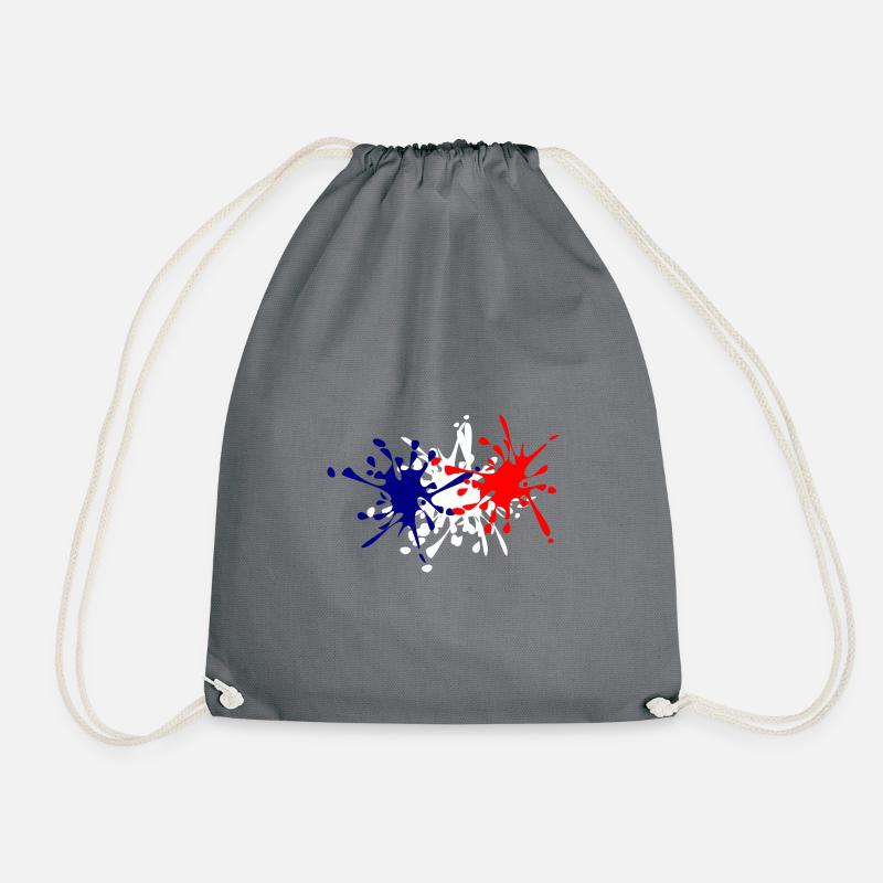 Blue, White, Red - Drawstring Bag - grey
