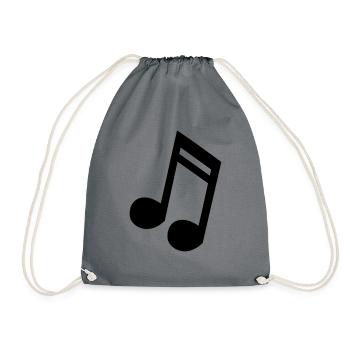 Note 16th Music Tones Gift Idea - Drawstring Bag - grey - Front