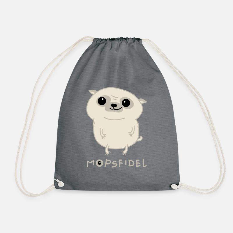 Lustiger Mops - Turnbeutel - Grau