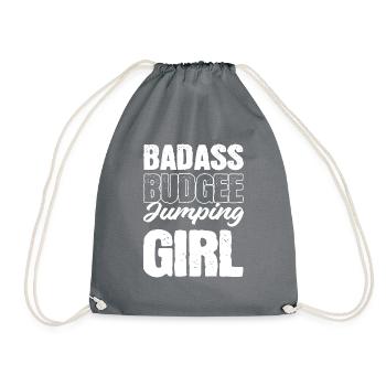 Badass Girl Tapferes Mädchen Gift - Turnbeutel - Grau - Vorne