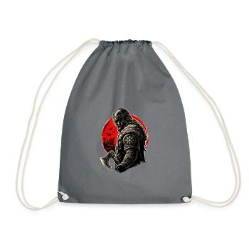 Viking Warlord at Red Horizon - Drawstring Bag - grey - Front