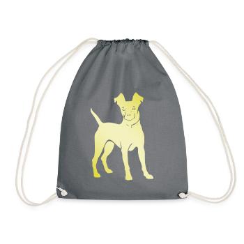 Pinscher Hund Silhouette - Turnbeutel - Grau - Vorne