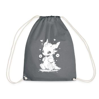 Dragon Baby 2 - Drawstring Bag - grey - Front