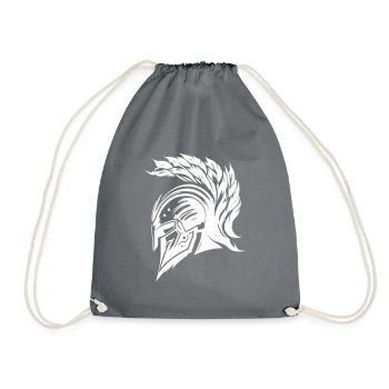 Spartaner Helm Krieger Gladiator Sparta - Turnbeutel - Grau - Vorne