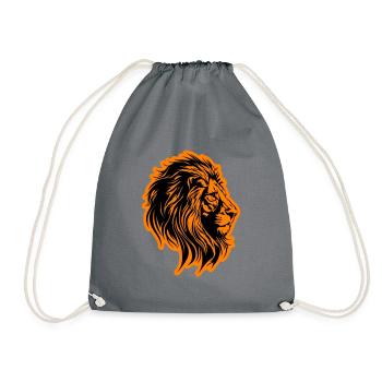 Symbole de tête de lion lion - Sac de sport léger - gris - Devant