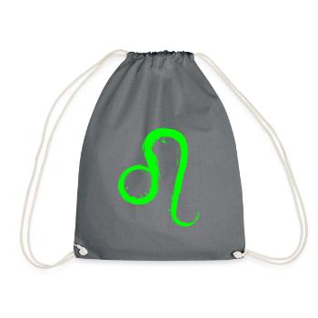 Löwe Leo Sternzeichen Design Symbol Grün Neu - Turnbeutel - Grau - Vorne
