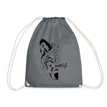 loup - Sac de sport léger - gris - Devant