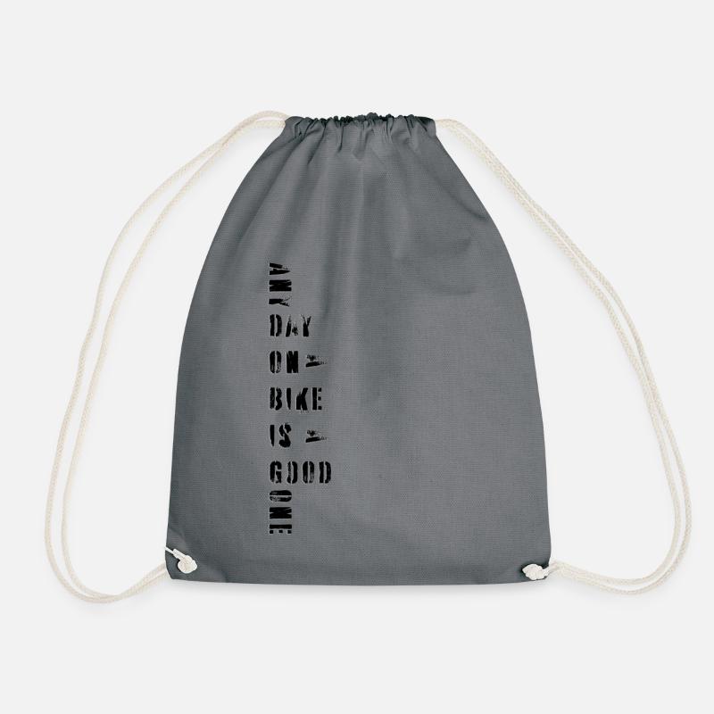 any day on a bike - Drawstring Bag - grey