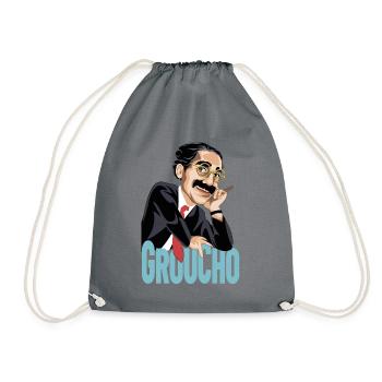 GROUCHO Der große Komiker des zwanzigsten Jahrhunderts - Turnbeutel - Grau - Vorne