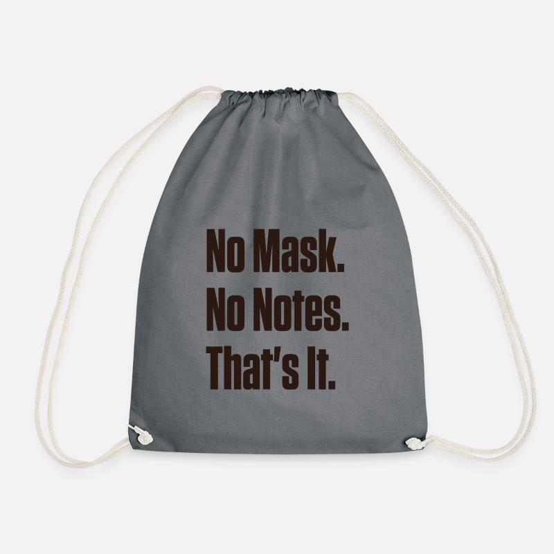 No Mask No Notes Neurodivergent Pride - Drawstring Bag - grey