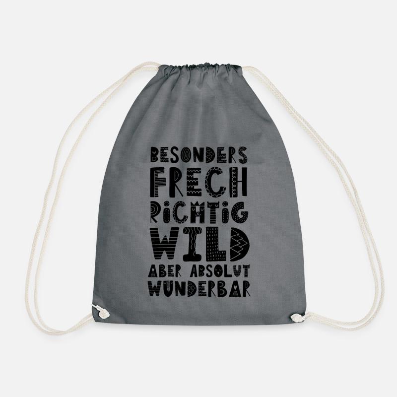 Besonders frech, wild aber absolut wunderbar - Turnbeutel - Grau