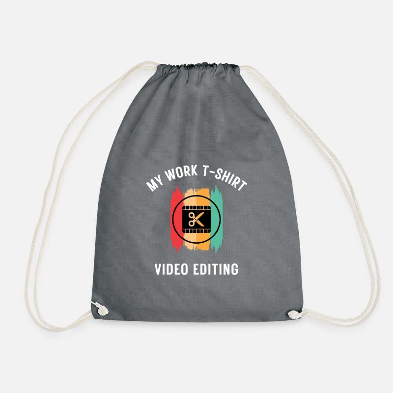 Video Editor Work T-Shirt - Drawstring Bag - grey
