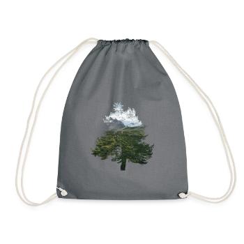 tree landscape - Turnbeutel - Grau - Vorne