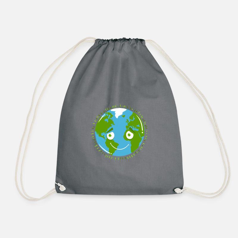 Shy planet EARTH - Drawstring Bag - grey