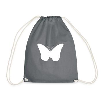 Papillon blanc - Sac de sport léger - gris - Devant