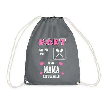 Dart Beste Mama Mutter Muttertag Geburtstag Darts - Turnbeutel - Grau - Vorne