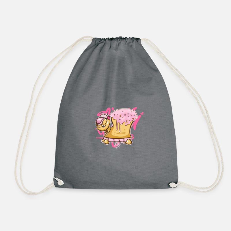 Donut Turtle Doughnut - Turnbeutel - Grau