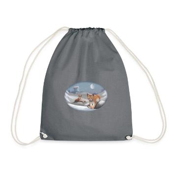 Lynx and Snow - Cat - Pet Animals - Drawstring Bag - grey - Front