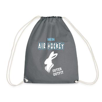 Air Hockey Oster Outfit Ostern Air Hockeyspieler - Turnbeutel - Grau - Vorne