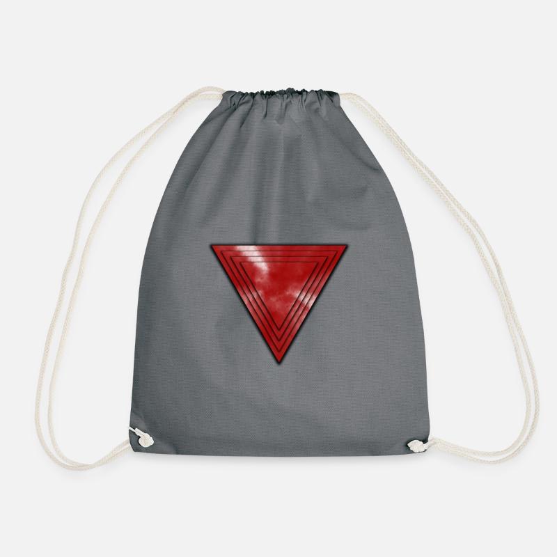 Abstract Pyramid in Red - Drawstring Bag - grey