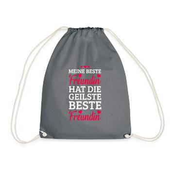Meine beste Freundin hat die geilste beste - Turnbeutel - Grau - Vorne
