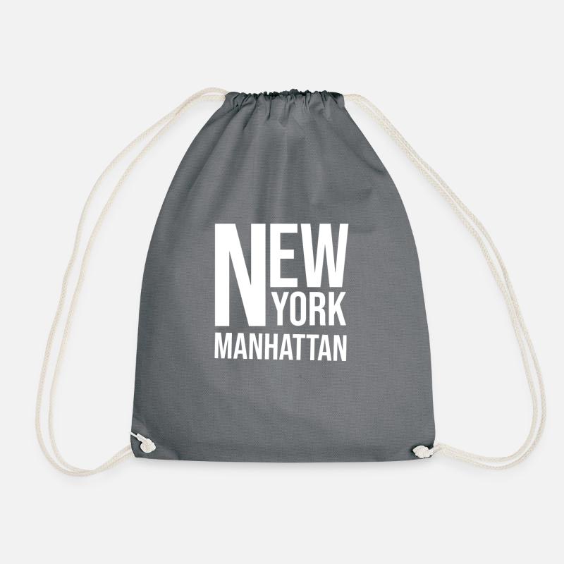 New York Manhattan Black & White - Drawstring Bag - grey