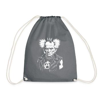 Artur Schopenhauer as punk rocker - Drawstring Bag - grey - Front