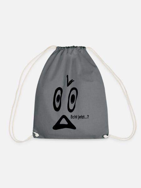 Smiley Really now ...? - Drawstring Bag - grey