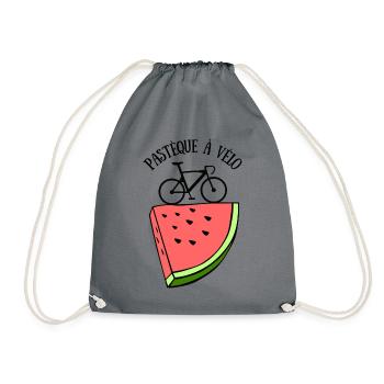 pastèque à vélo humour été vacances - Sac de sport léger - gris - Devant