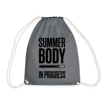 Summer Body in Progress – Motivationsstudio-Zitat - Turnbeutel - Grau - Vorne