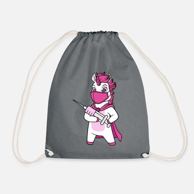 Geimpft Impfung Immunicorn Einhorn - Turnbeutel - Grau
