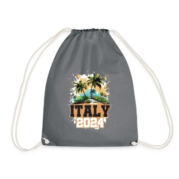 Italy 2024 Travel Holidays - Drawstring Bag - grey - Front